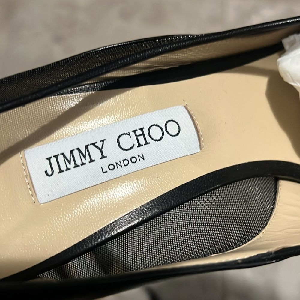 Jimmy Choo Love 85 Leather Mesh Pointed-Toe Pumps, New, Size 43 - Picture 10 of 16
